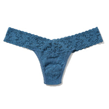 Signature Lace Low Rise Thong | Storm Cloud Blue