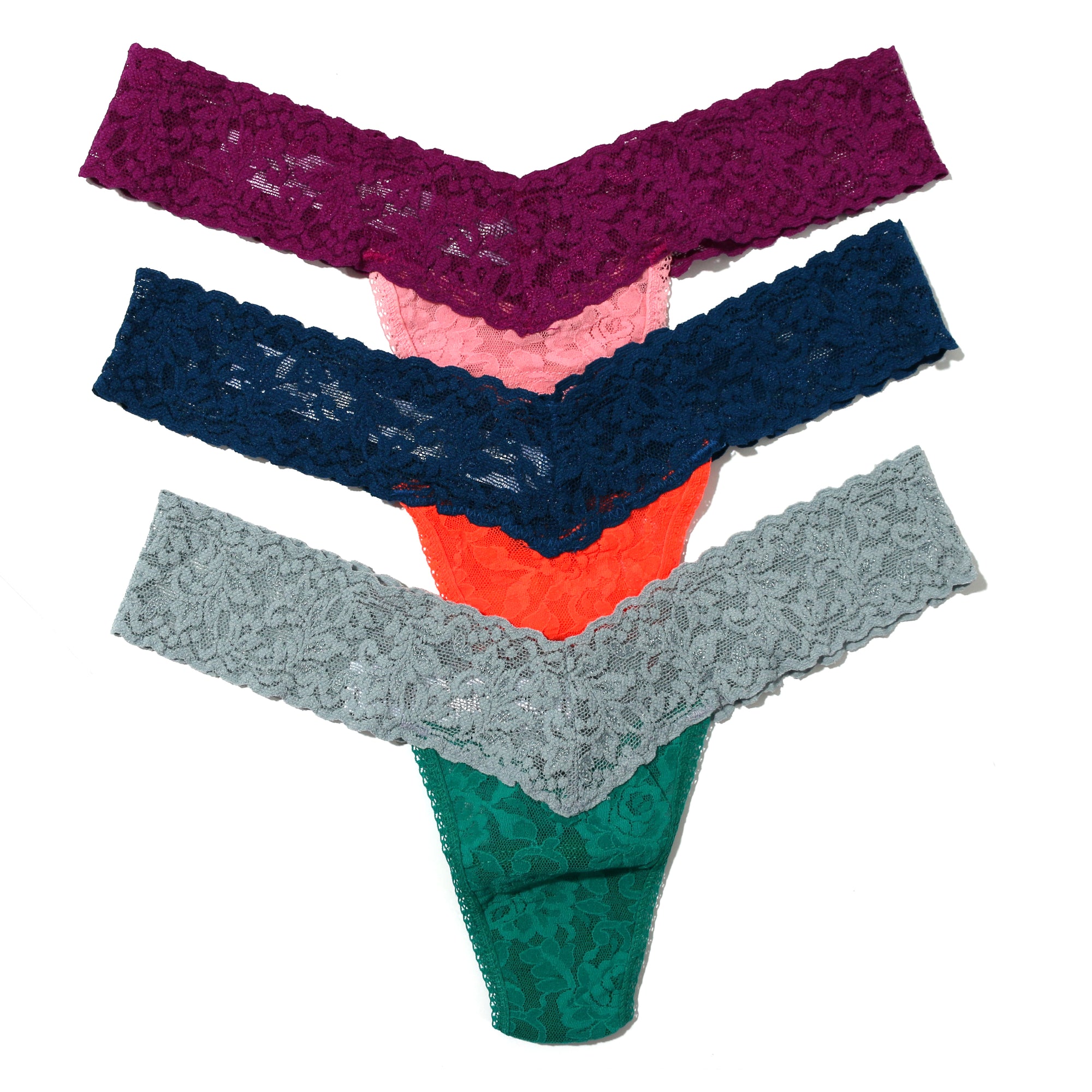 3-Pack Signature Lace Low Rise Thongs | Plbo/Taox/Sjsa