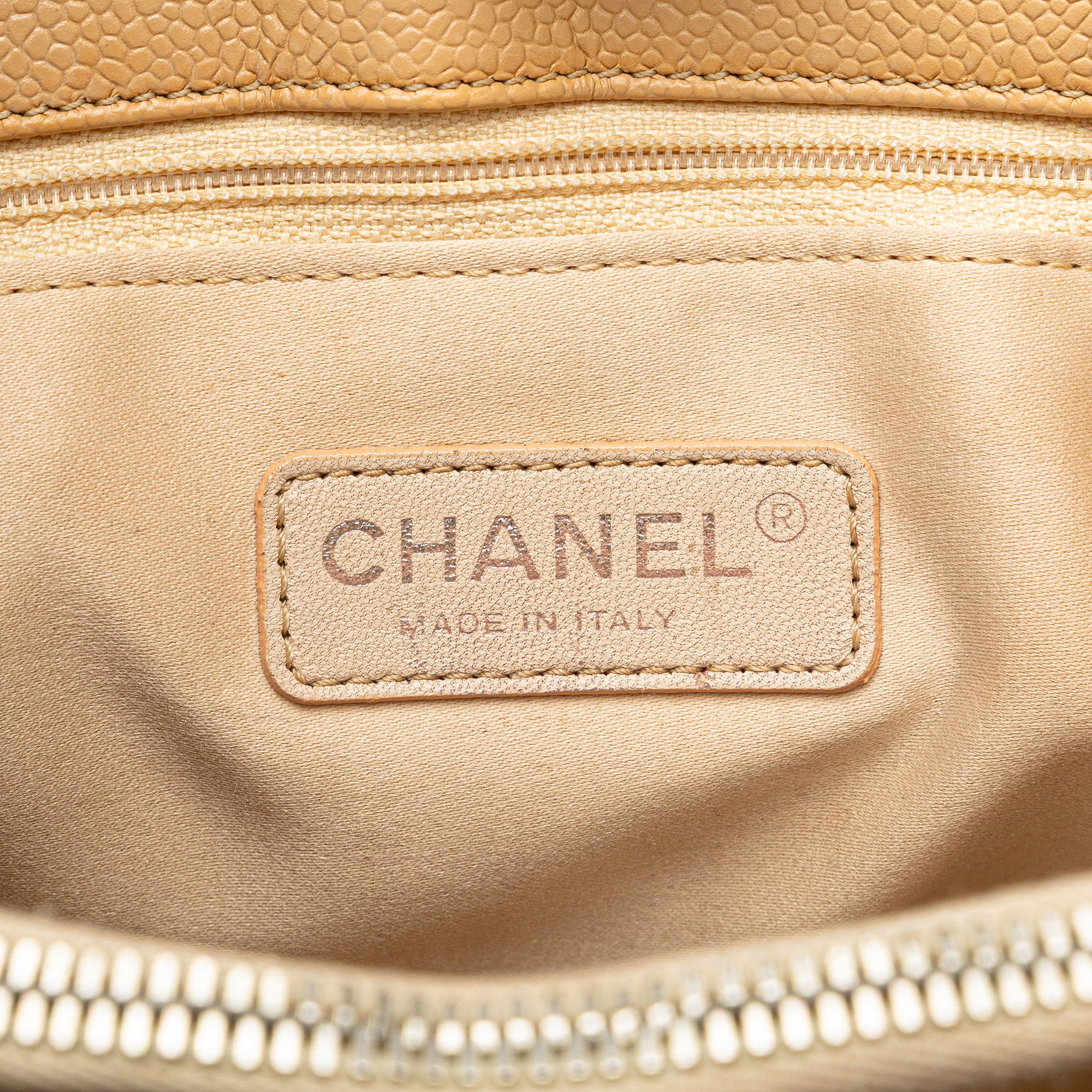 Chanel | Pre-Owned Caviar Grand Shopping Tote | Brown/Light Beige