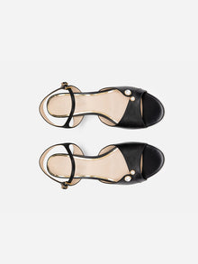 Strappy Fish Mouth Sandal | Black