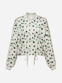 Polka Dot Silk Blazer | Green