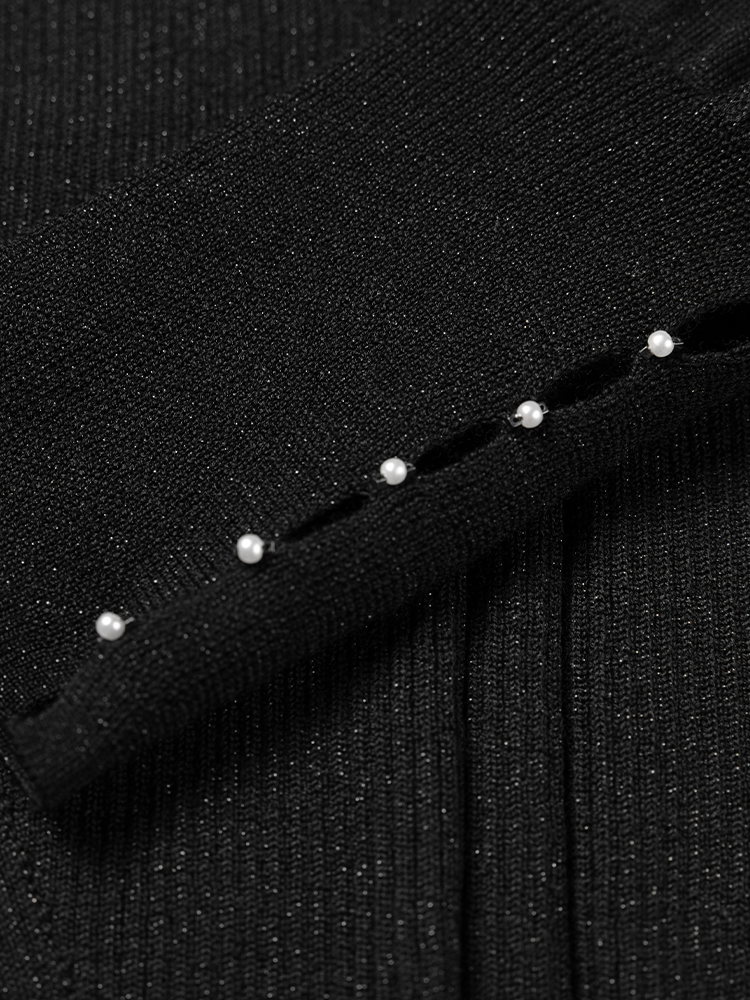 Elegant Wool Knit Sweater | Black