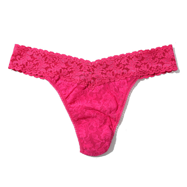 Signature Lace Original Rise Thong | Un-Beet-Able (Pink)