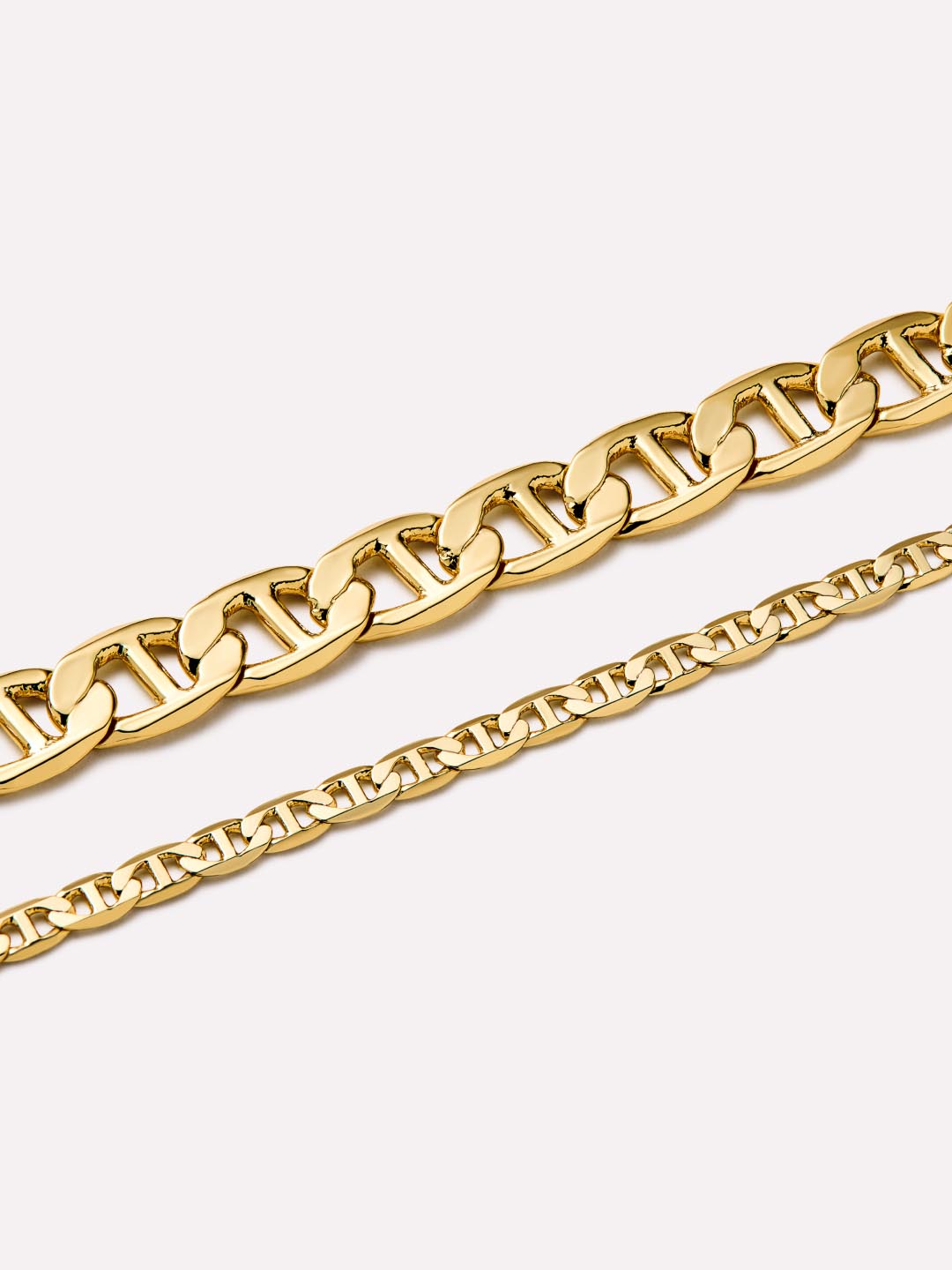 14K Gold Plated Lobster Clasp Delicate Flat Mariner Chain Necklaces For Women Ana Luisa Morgan Slim