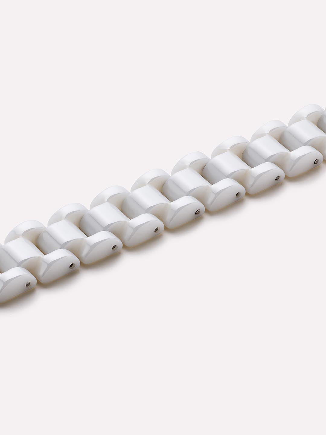 Ora Watch Strap Bracelet | 14K Gold on Stainless Steel | White/White Ceramic