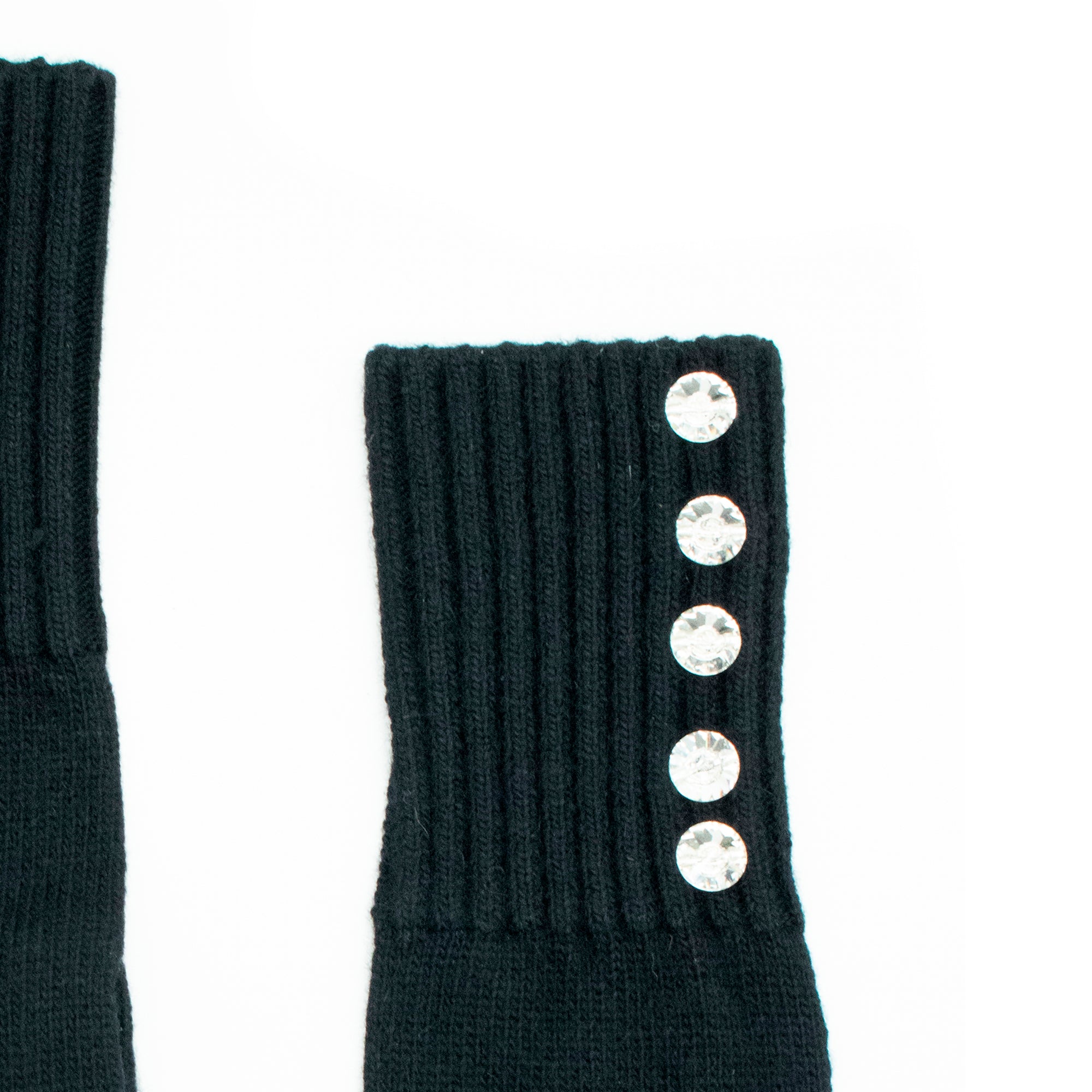 Womens | Gloves with Crystal Stones | Black