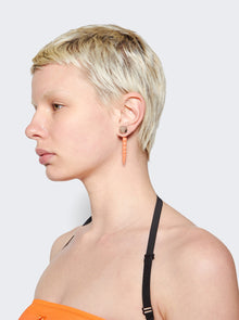 Women | Courrèges | Perforated Shell Earrings | Sunset Orange