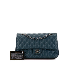 Chanel | Pre-Owned Medium Classic Caviar Double Flap - I | Blue/Peacock