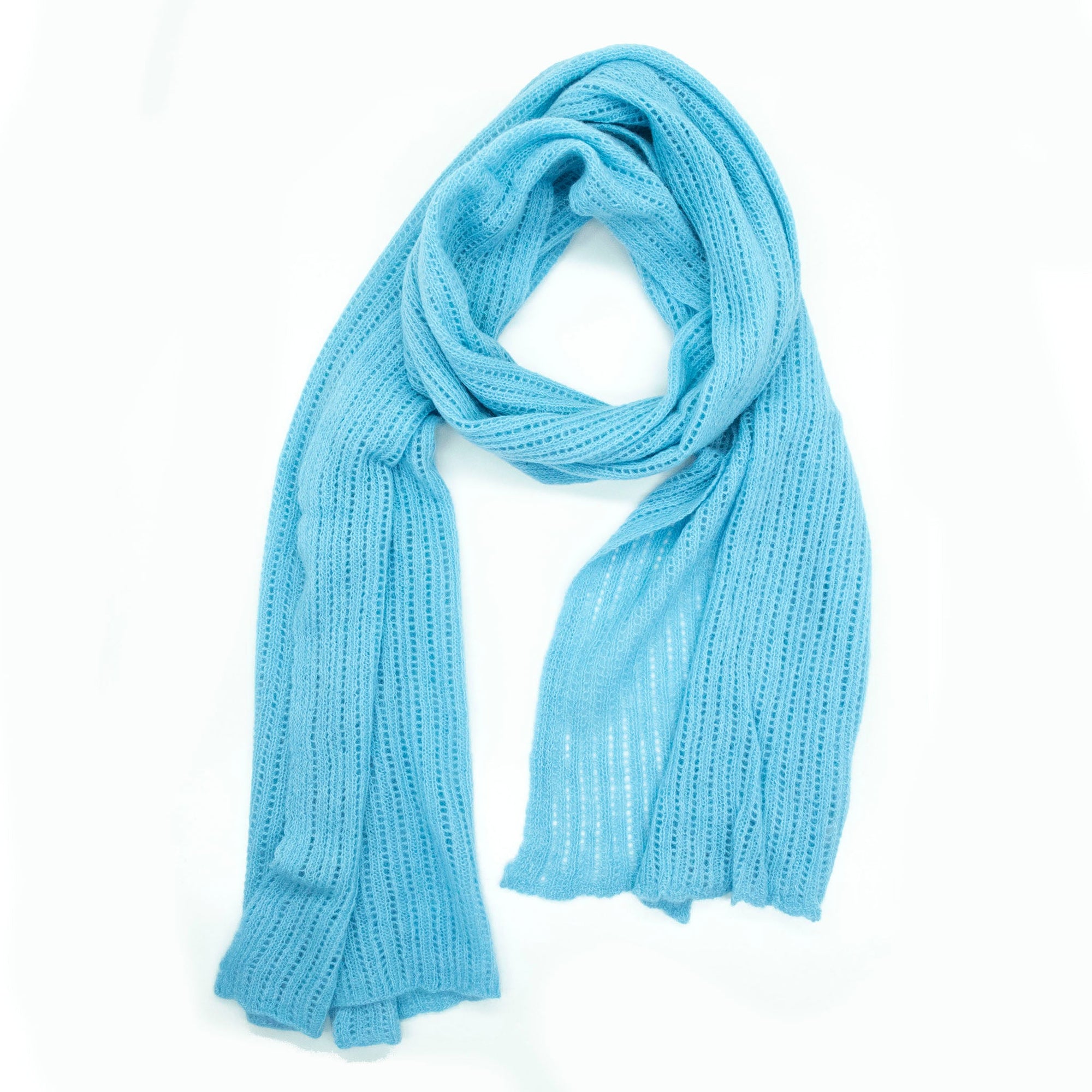 Openwork Long Scarf | Sky Blue