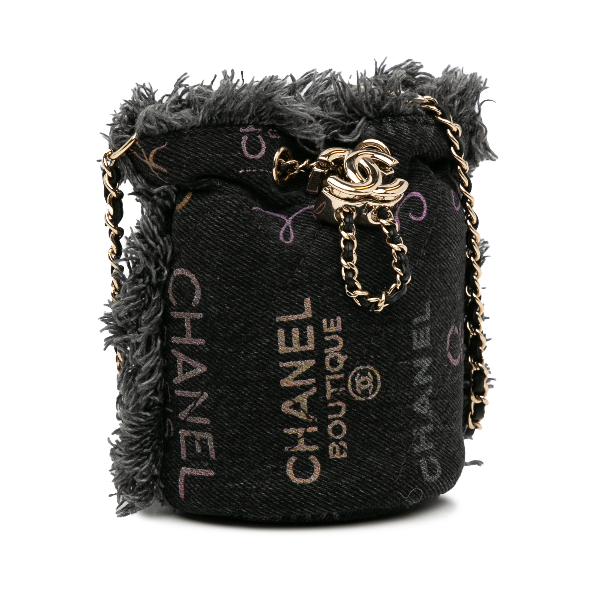 Chanel | Pre-Owned Mini Denim Mood Bucket with Chain - II | Gray/Charcoal