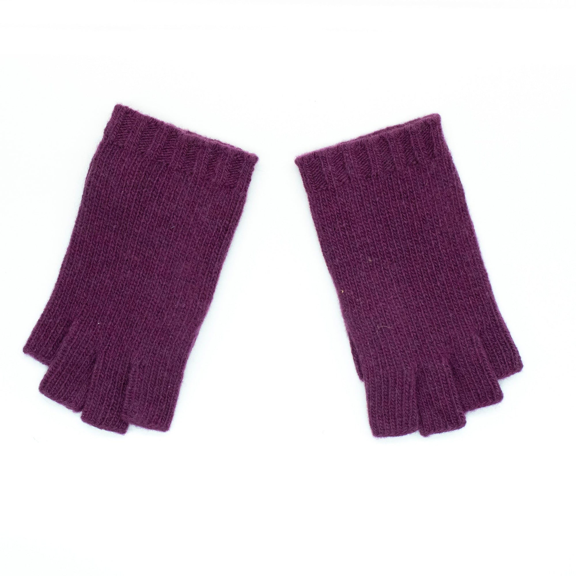 Kids Cashmere Fingerless Gloves | Damson