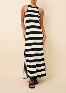 Womens | Oria Dress | Noir/Brule/Khaki Stripe