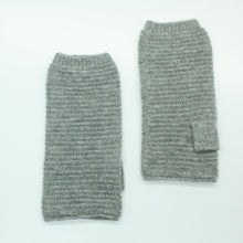 Cashmere Ribbed Fingerless Gloves | Light Grey