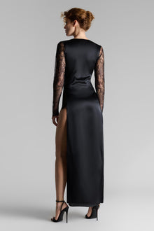 Slit Long Dress - Rendez-Vous Private | Black