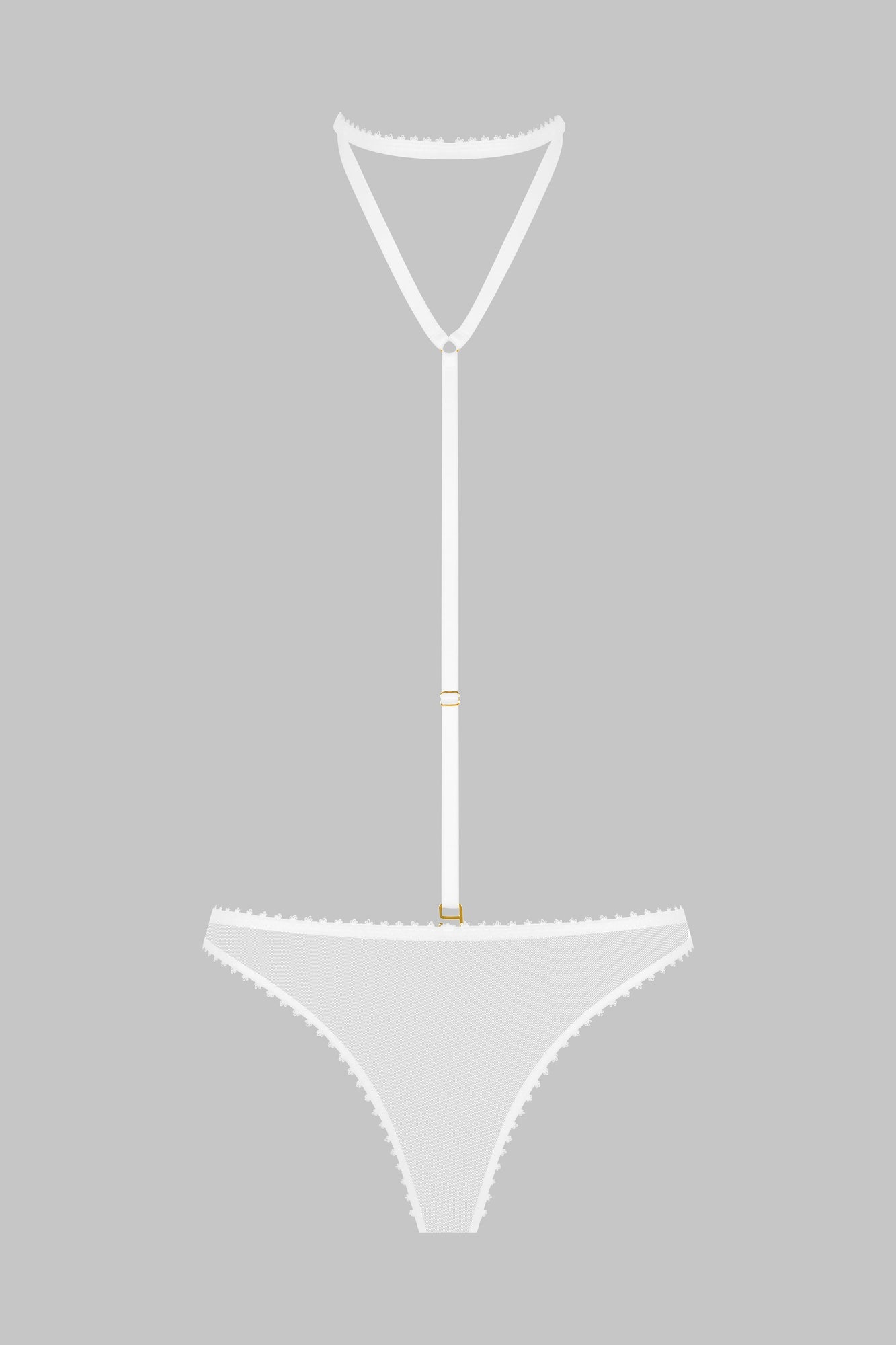 Brazilian with harness - Accroche Coeur | White