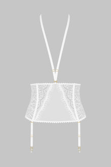 Waist cinched with suspenders - Accroche Coeur | White