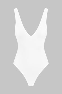 Thong Body V Neck - La Femme Amazone | White