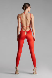 Open Back Strappy Jumpsuit - French Kiss | Red