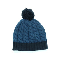 Chunky Hat With Cables And Pom | Denim/Navy