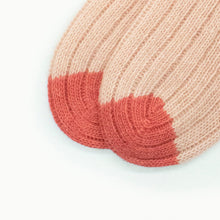 Cashmere Ribbed Socks With Contrast Color | Pink