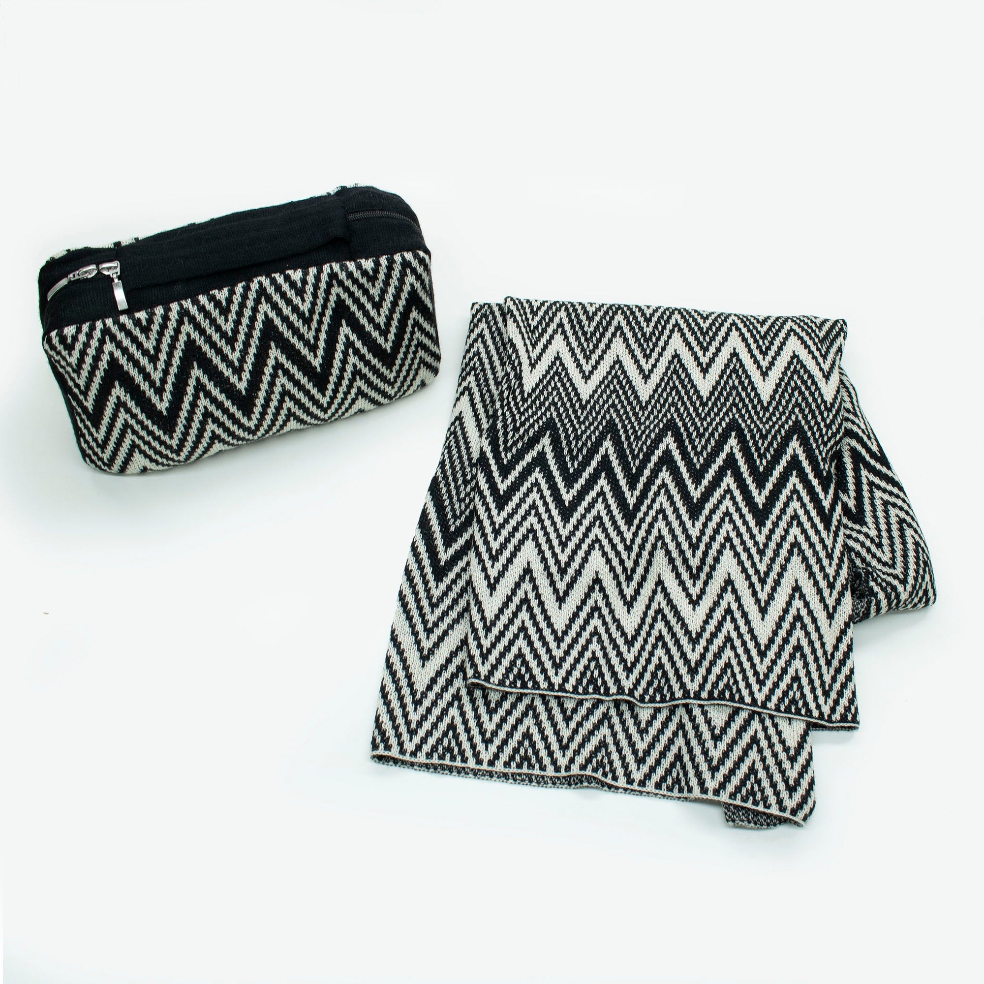 Chevron Travel Set | Black/White