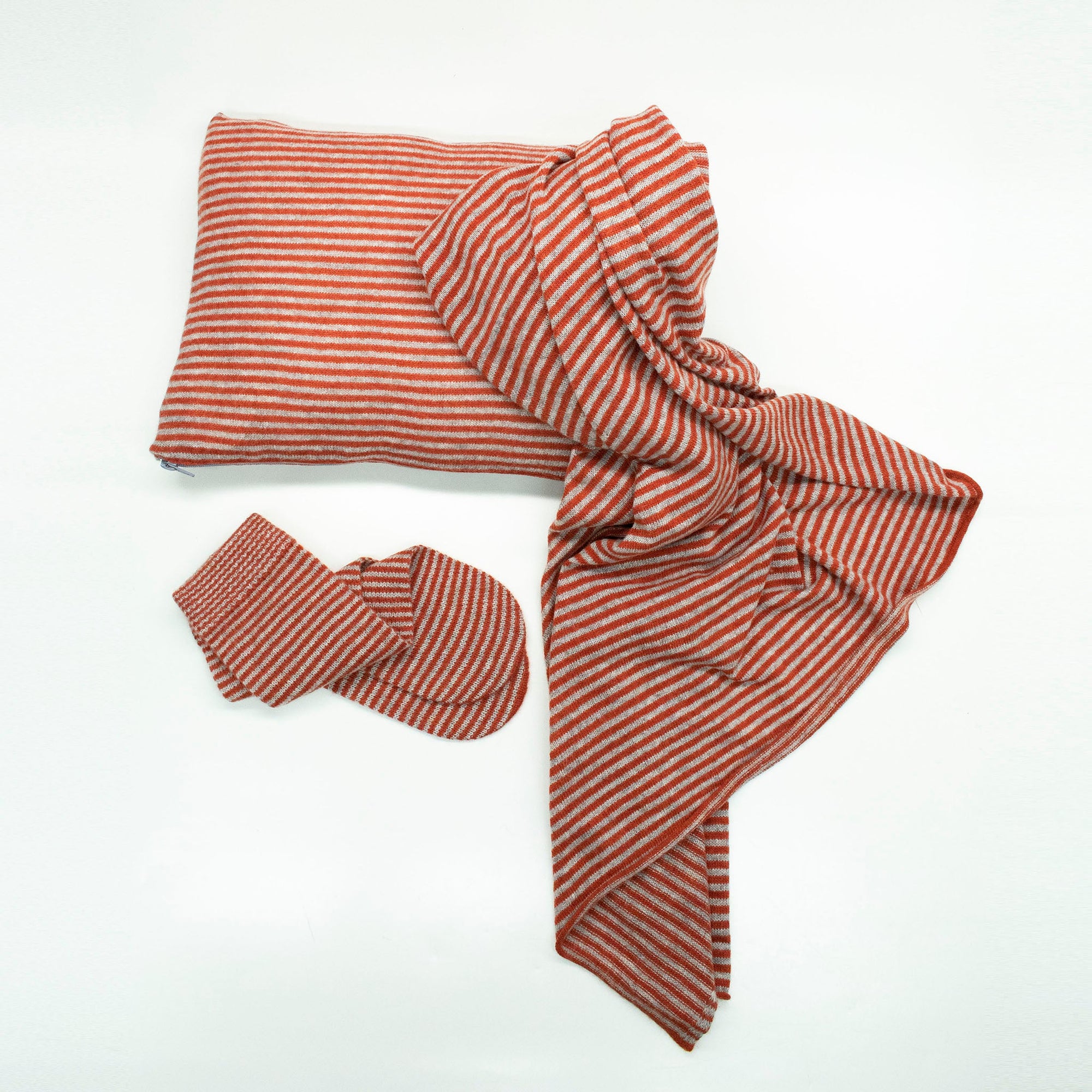 Striped Travel Set | Rust/Grey