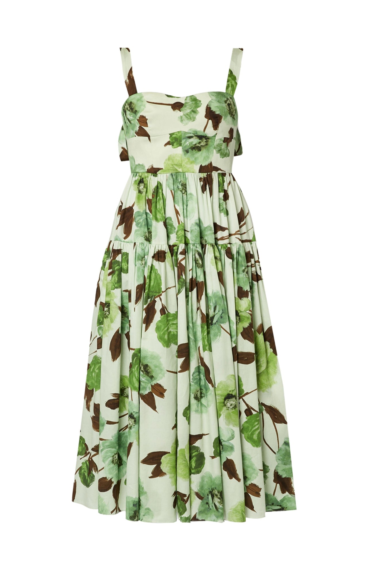 ERDEM Floral Bow Strap Midi Dress