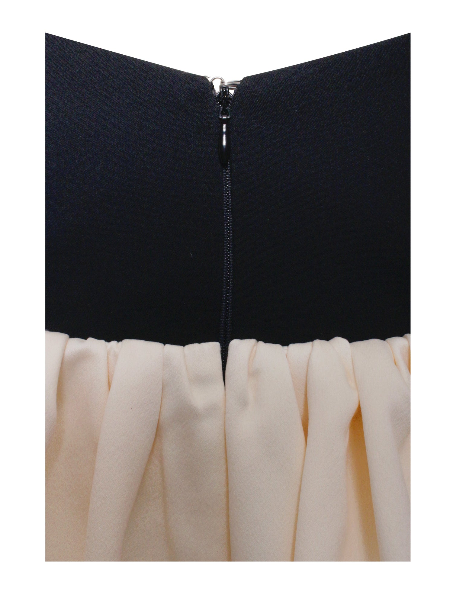 Yaira Backless Drop Waist Mini Bubble Dress | Black/Beige