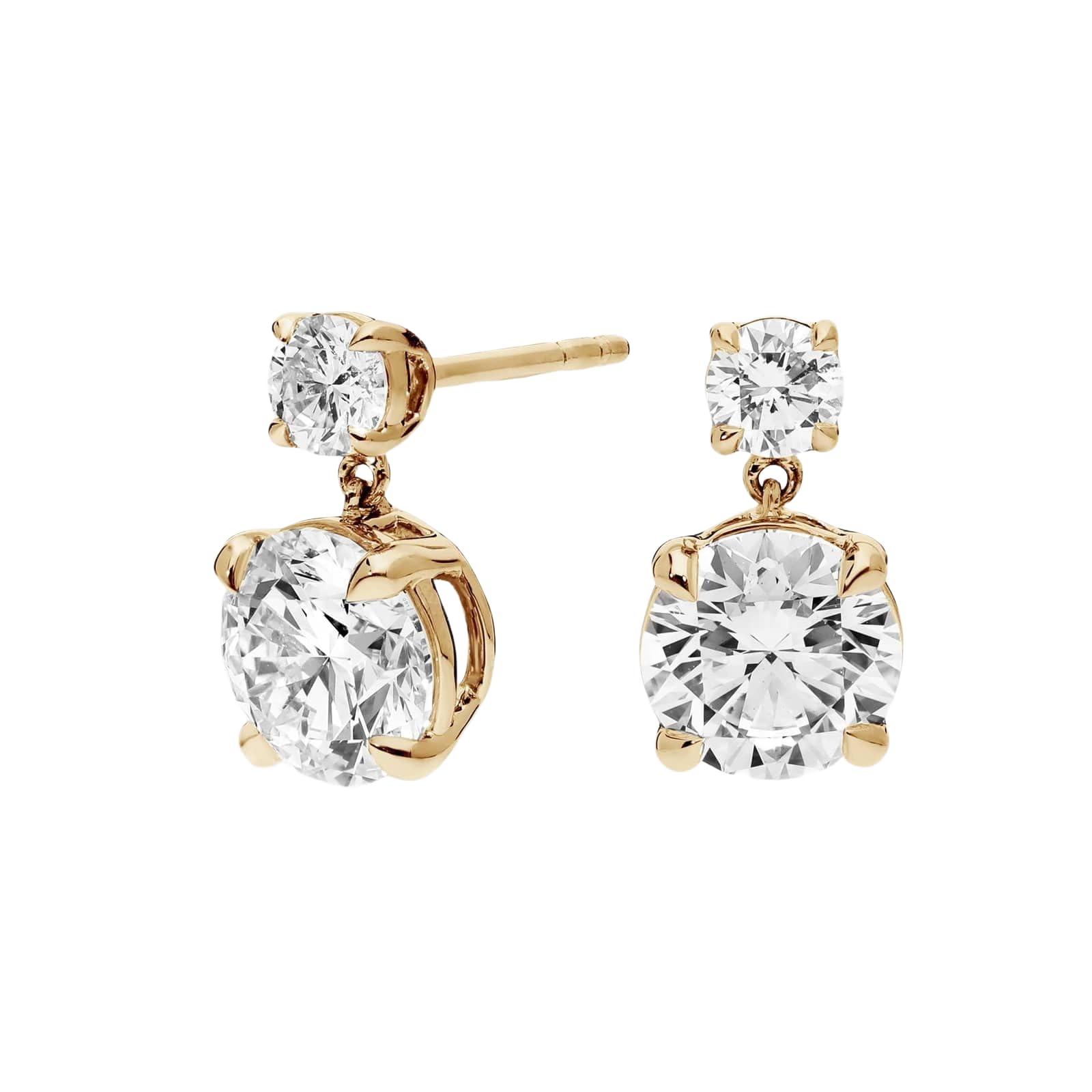 2.50 CT Round Lab-Grown Diamond | Inside Out Hoops Earrings | 14K Yellow Gold