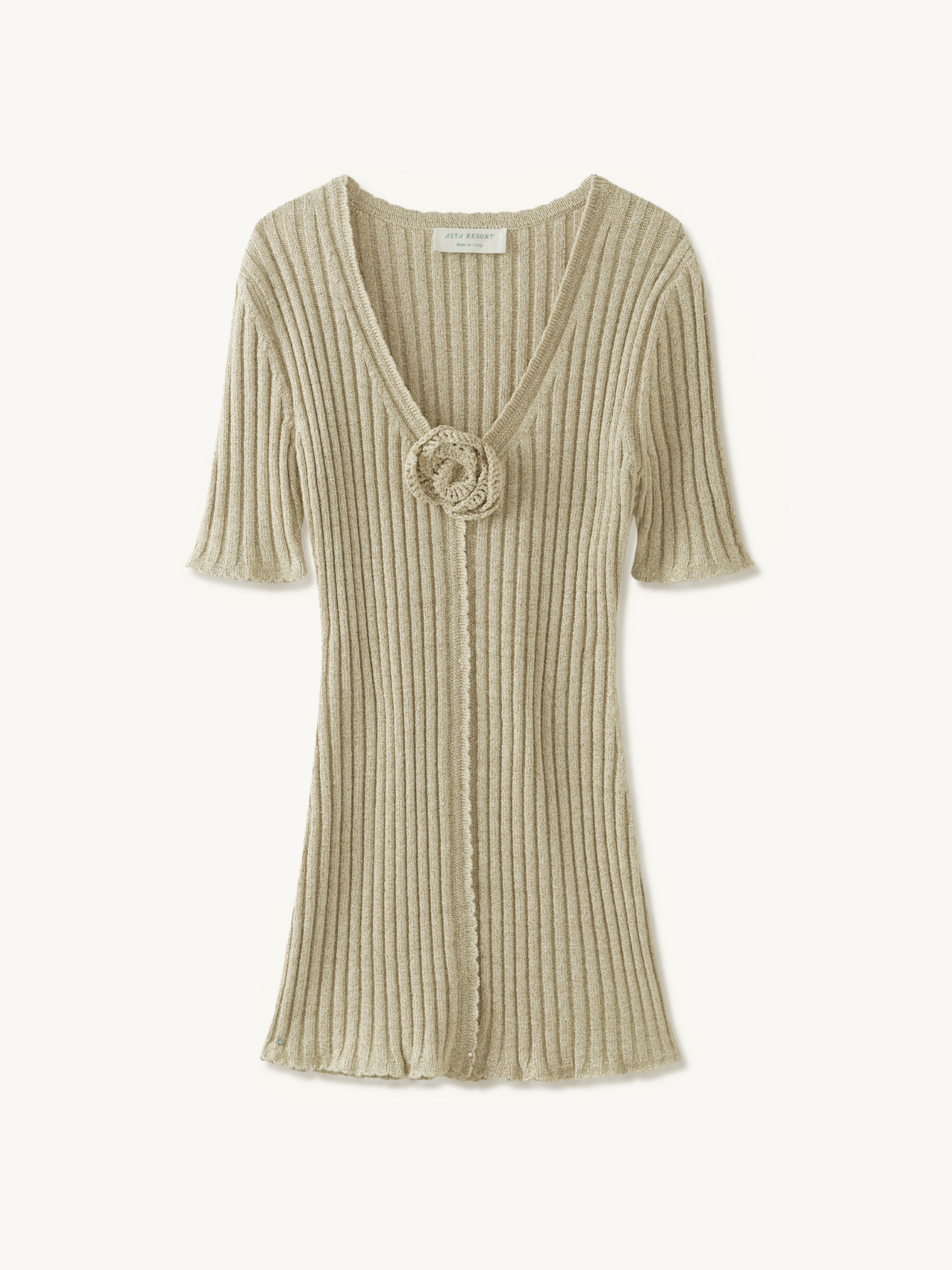 Sabina Halfsleeve Mini Dress | Golden Olive Shimmer