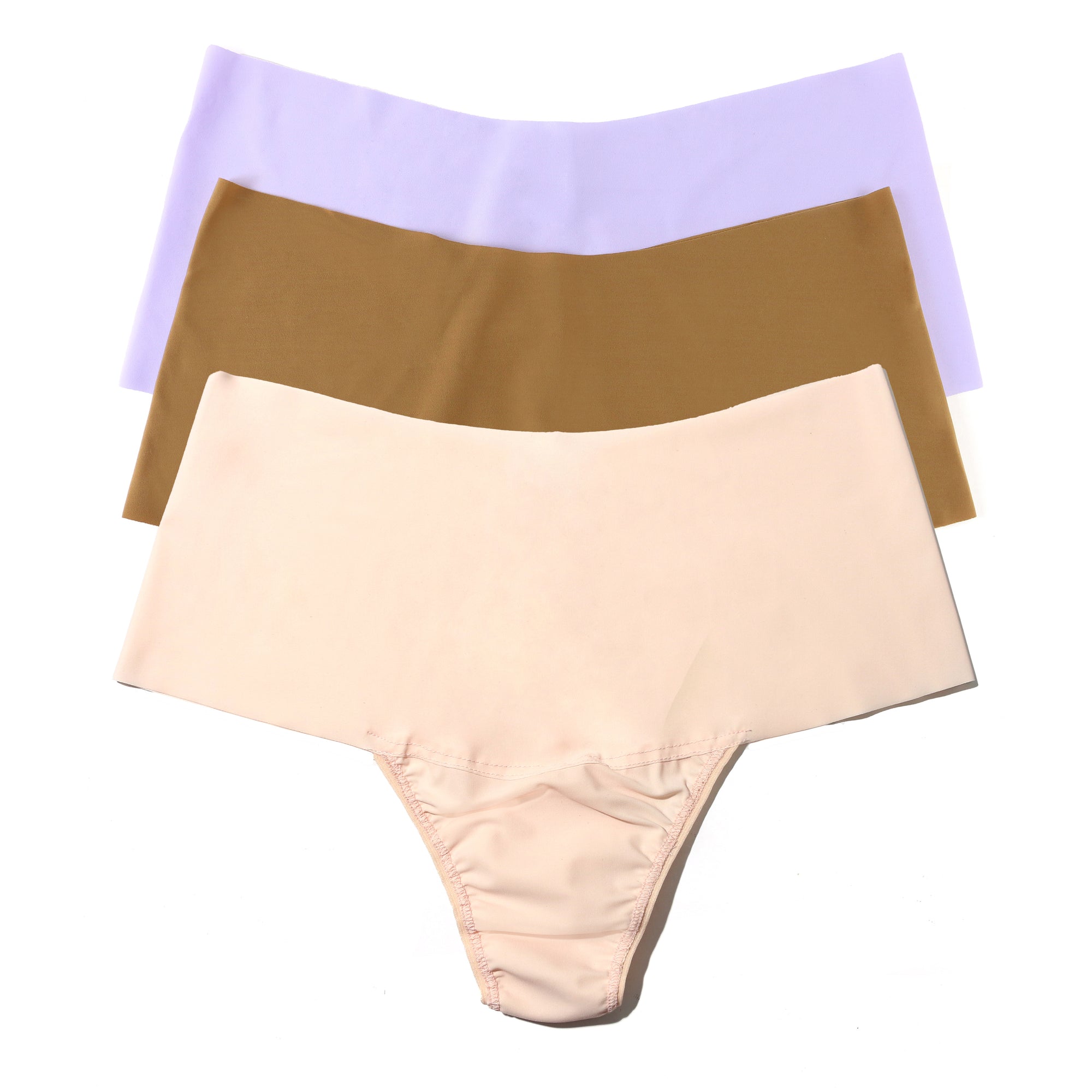 3-Pack Breathesoft Hi-Rise Thong | Wisteria (Purple), Toffee, Vanilla