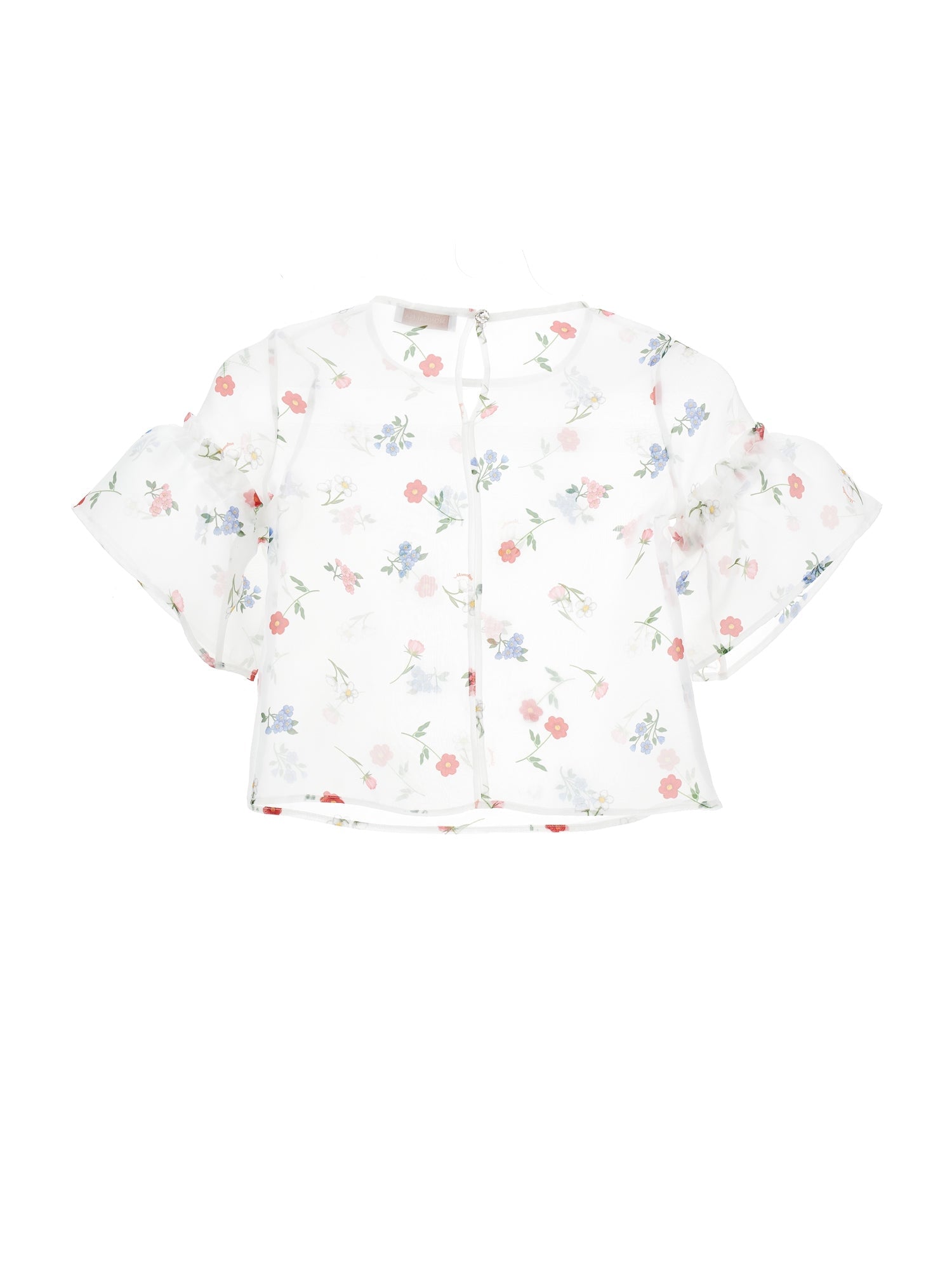 Girls | Cotton Blouse With Tank Top | Cream/Multicolor