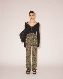 Womens | Cado Crepe Melange Tie-Waist Jumpsuit | Tiny Leopard