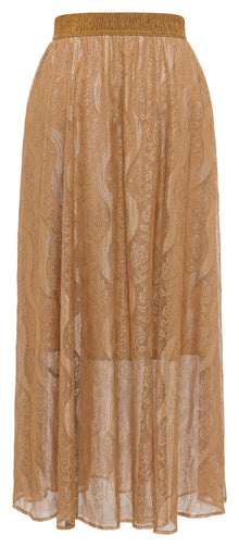 Liba Lace Flared Skirt | Brown