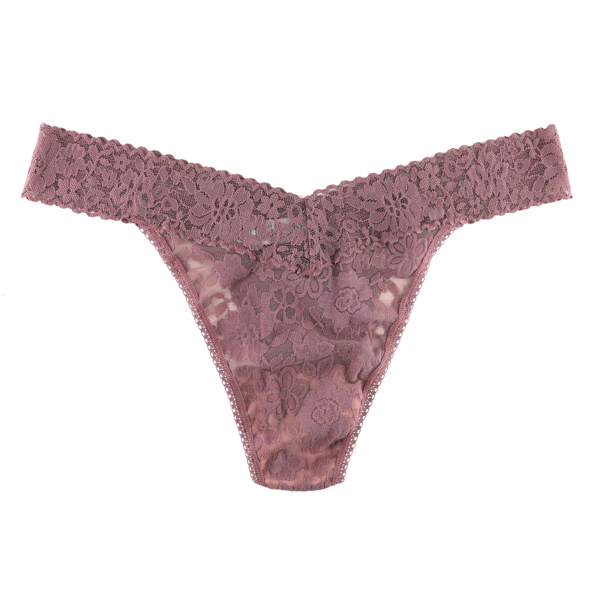 Plus Size Daily Lace Original Rise Thong | Allspice Brown