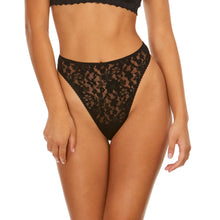 Daily Lace High-Cut Thong | Black