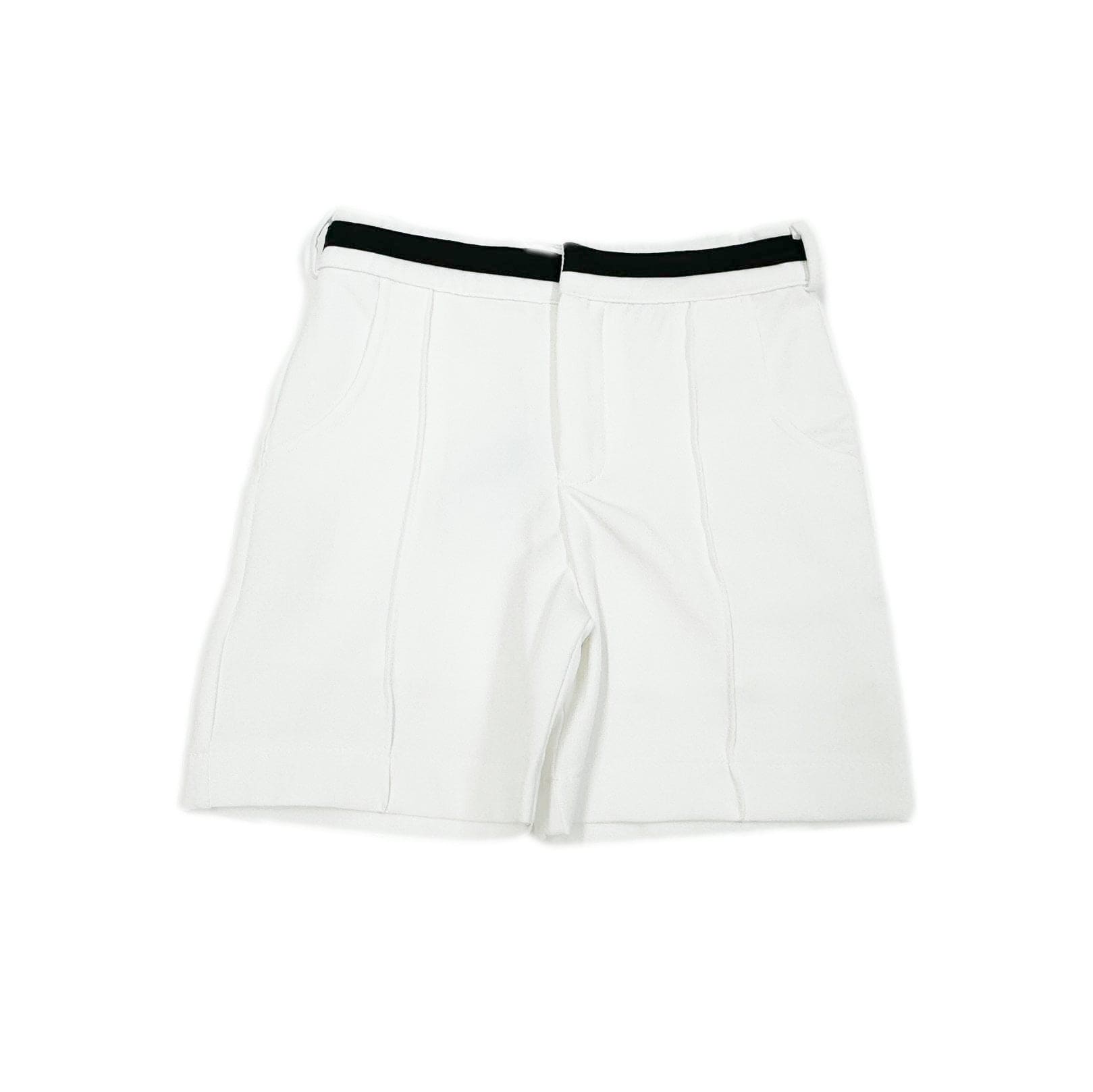 Alex White Shorts With Black Contrast Line | Black