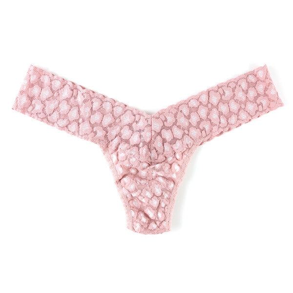 Petite Lace Low Rise Thong | Desert Rose x White