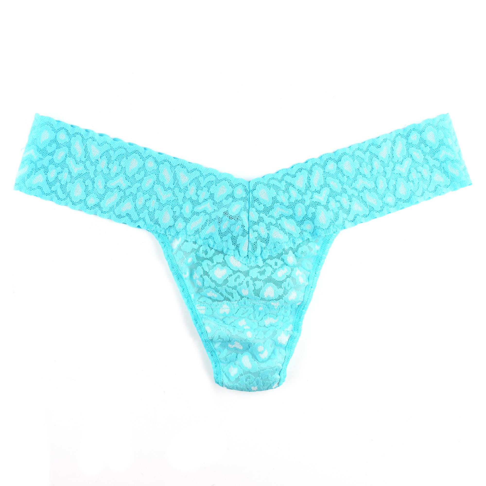 Cross-Dyed Low Rise Thong | Radiant Turquoise/White