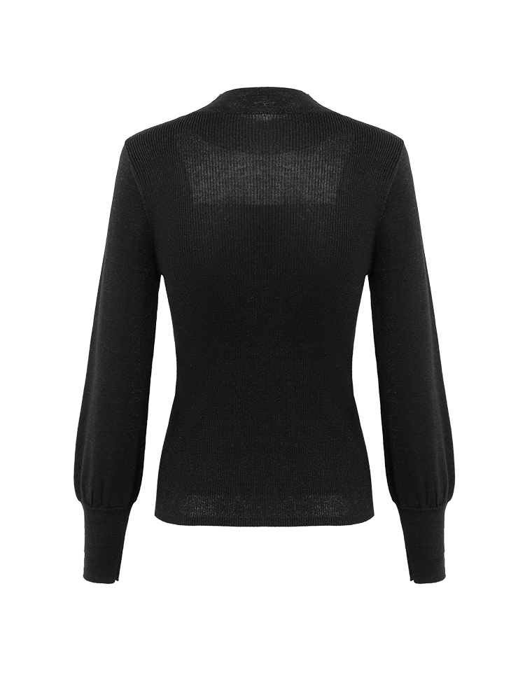 Elegant Wool Knit Sweater | Black