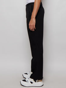 Men | BURBERRY | Grain De Poudre Wool Tailored Trousers | Black