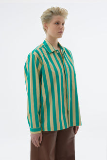 Shirt | Men | Light Yellow x Green Striped