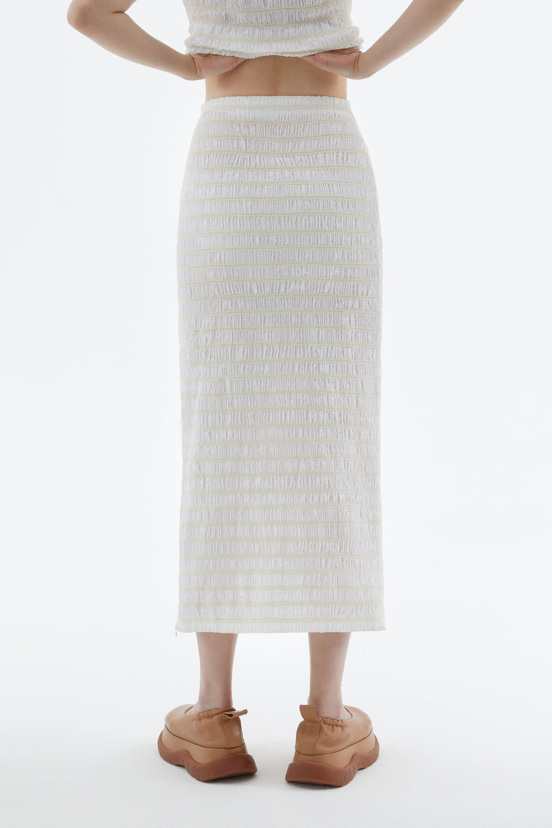 Embroidered Stretch Skirt | Women | Cream