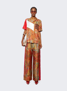 Women | BURBERRY | Printed Flowy Pants With Elastic Orange