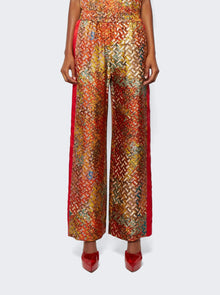 Women | BURBERRY | Printed Flowy Pants With Elastic Orange