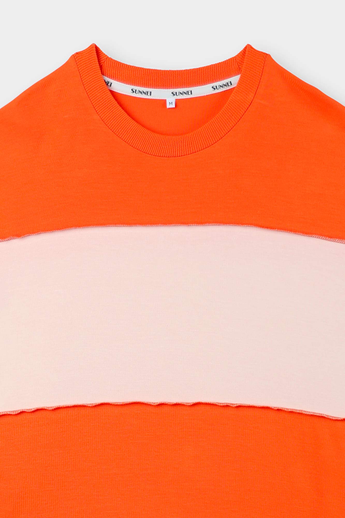 Panel Longsleeve T-Shirt | Unisex | Orange x Cream Stripes