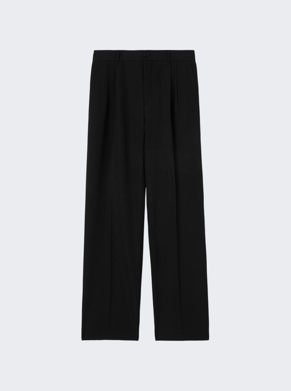 Men | BURBERRY | Wide Leg Wool Twill Trousers | Black