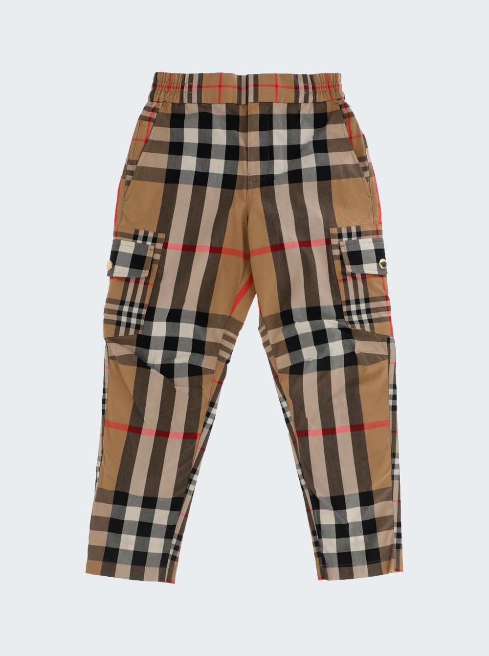 Kids | Burberry Kids | Contrast Check Cotton Cargo Pants Archive Beige