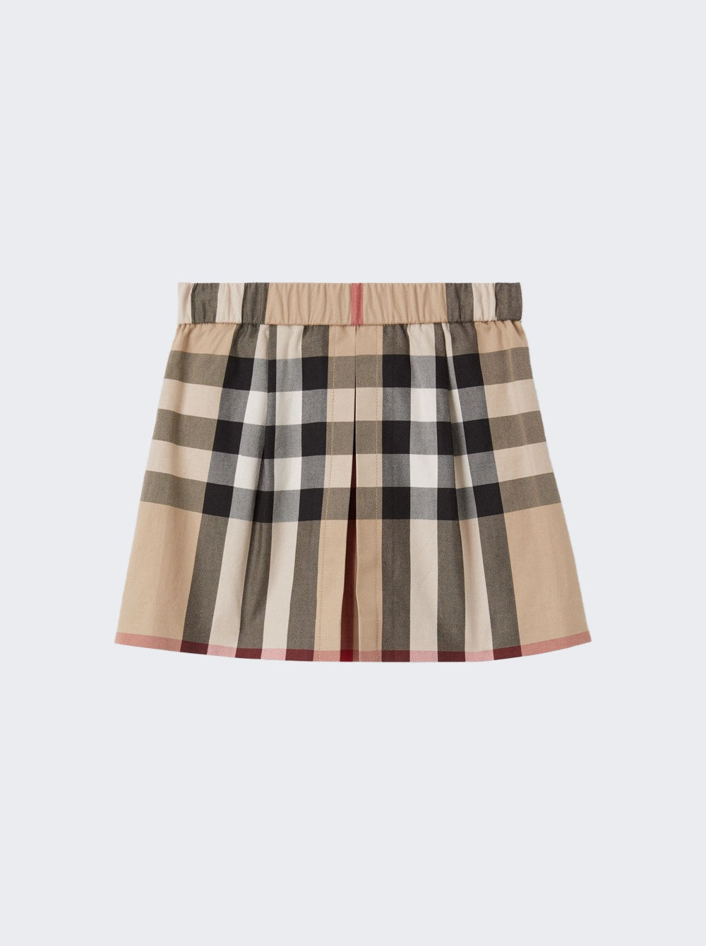 Kids | Burberry Kids | Exaggerated Check Pleated Cotton Skirt | Light Brown