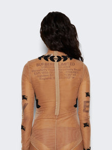 Women | BURBERRY | Ekd Embroidered Stretch Tulle Bodysuit | Neutral